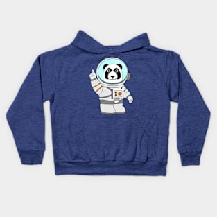 panda wearing astronaut suit raise one finger Kids Hoodie